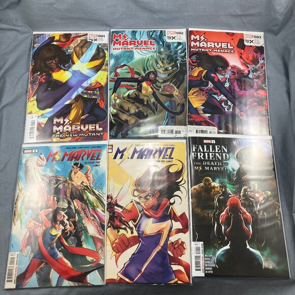 Ms Marvel Comic Book Lot of 6 Asst Issues New Mutant Menace Fallen Friend - Picture 1 of 3